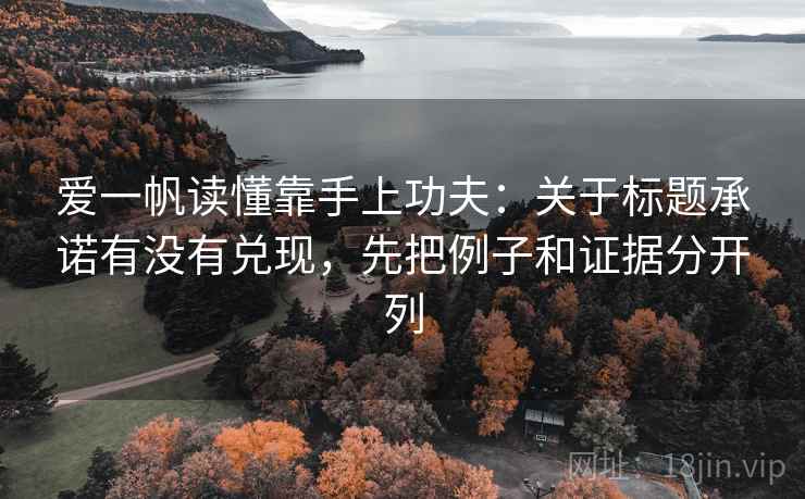 爱一帆读懂靠手上功夫:关于标题承诺有没有兑现,先把例子和证据分开列 爱一帆读懂靠手上功夫:关于标题承诺有没有兑现,先把例子和证据分开列